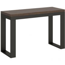 Itamoby - Table ouvrante 120/200x45/90 cm Tecno Double Noyer Structure Anthracite