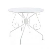 Bizzotto - Table blanche classique Etienne D90 en métal pour l'extérieur