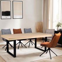 Le Quai Des Affaires - Table à manger tivoli 200x90cm - 10 personnes / Décor Chêne blanchi/ 200x90x77