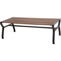 Brixo - table valy en acier avec portes en bois 122X60XH42 cm