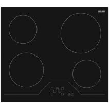 Piano cottura in vetroceramica a 4 zone con comandi sensibili al tocco, nero.