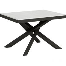 Itamoby - Table extensible 90x120/380 cm Volantis Evolution Frêne Blanc structure Anthracite