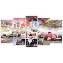 Hxadeco - Tableau 5 parties deco course de f1 à dubai - 150x80 cm