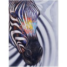 Tableau à l'huile, tête de zèbre, peint à la main à 100%, toile de décoration murale XL, 120x90cm