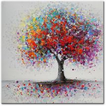 Tableau ,Abstrait Arbres Paysage Peintures à L'Huile Impression Sans Cadre 50X50Cm