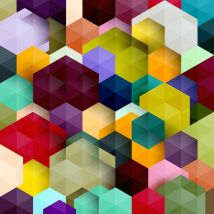 Tableau abstrait l hexagone, 50x50cm