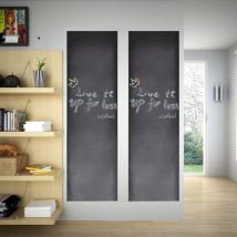 Inlife Tableau autocollant avec craies, Toile murale 0,45 x 2m 2 rouleaux - Noir