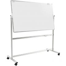 Tableau Blanc Mobile Double Face Magnétique Effaçable à Sec avec Cadre en Aluminium 150x100 cm