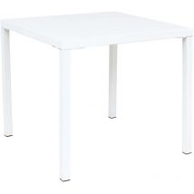 Defibrico - Tableau carré 80x80 cm Garden de sauvegarde extérieure empilable pour bars et restaurants avec structure et haut de Bolton Steel White