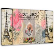 Image sur toile, Carte postale de France - 120x80