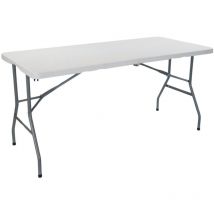 Orion91 - Table pliante 150cm Rectangulaire Blanche Traiteur 7house