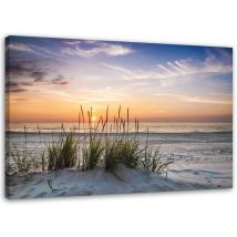 Tableau sur toile, Soleil couchant sur la plage - 120x80