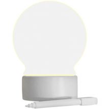 Tableau d'affichage led transparent de forme ronde, design inscriptible, chargement usb, avec stylo, cadeau pour décoration familiale, lampe