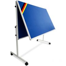 Floordirekt - Tableau de présentation Double face & pliable Avec roulettes Bleu 150 x 120 cm