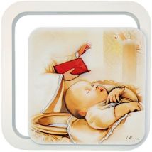 Tableau de baptême peint sur bois Taille: 11x11 cm UGS : ES0620250