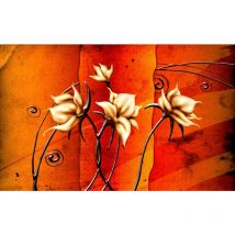 Tableau deco fleurs en été - 80x50 cm