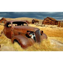 Hxadeco - Tableau deco voiture en plein champ - 80x50 cm