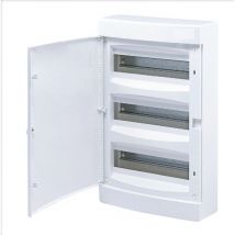 Tehnoplast - Tableau électrique Apparent 54 modules 3 rangées ( 3 x18 m ) avec porte blanche opaque avec borniers Neutre- Phase - terres