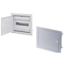 Tehnoplast - Tableau électrique encastré 12 modules 1rangée - porte et cadre Métallique blanc