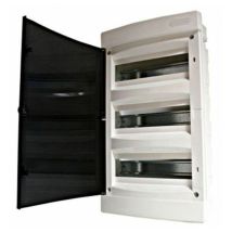 Tehnoplast - Tableau Électrique Encastré 36 Modules 3 Rangées Avec Porte Translucide Teintée