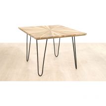 Fijalo - Table en bois de teck, pieds en métal
