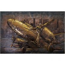 Tableau en fer 120 x 80 cm Avion