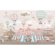 Hxadeco - Tableau enfant circus & carroussel - 80x50 cm