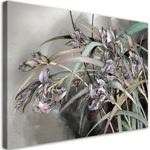 Tableau, Fleurs Iris dans le vent - 100x70