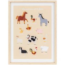 Tableau enfant encadré Sylti motif ferme 30x40cm Atmosphera Créateur D'intérieur