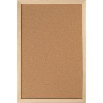 Tableau liège - avec encadrement en bois - 900 x 600 x 15 mm - 10 pces - Marron - Decosa