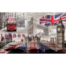 Tableau london graphique england - 80x50 cm
