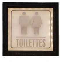Panneau signalétique lumineux Toilettes – Longueur 30 cm – Antic Line Créations