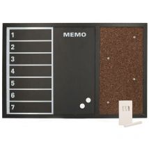 Tableau mémo magnétique avec liège et craie cm60x40x1,5