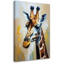 Wandbild Für Das Wohnzimmer Giraffe In Ölgemälde-imitation 40x60 Cm