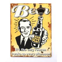 Tableau mural Beer avec ouvre-bouteille 40 cm Ouvre-bouteille mural 21261 Jaune
