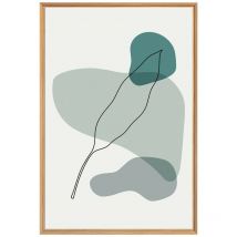 Tableau mural encadré bleu abstrait 65x97 cm - Tableau Mural Décoratif - Image Encadrée Imprimée en HD - Impression 65x97 cm sur Fibres de Bois FSC