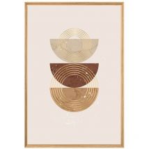 Ceanothe - Tableau mural encadré formes et doré 65x97 cm - Tableau Mural Décoratif - Image Encadrée Imprimée en hd - Impression 65x97 cm sur Fibres