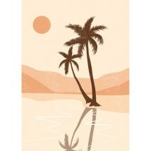 Ceanothe - Tableau sur toile illustration palmiers 30x45 cm - Impression sur Toile Murale Décorative - Image imprimée en hd sur Toile - Toile sur