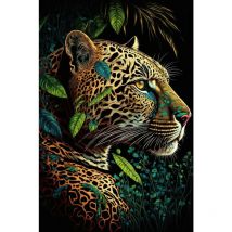 Tableau sur toile léopard 45x65 cm - Impression sur Toile Murale Décorative - Image imprimée en HD sur Toile - Toile sur Châssis en Bois FSC