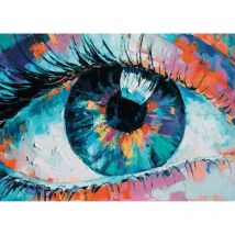 Ceanothe - Tableau sur toile œil coloré 65x97 cm - Impression sur Toile Murale Décorative - Image imprimée en hd sur Toile - Toile sur Châssis en