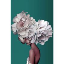 Ceanothe - Tableau sur toile visage fleuri 45x65 cm - Impression sur Toile Murale Décorative - Image imprimée en hd sur Toile - Toile sur Châssis en