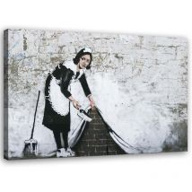 Tableau sur toile, Maid Banksy - Mural Street Art - 60x40