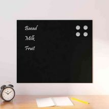 Tableau noir magnétique mural Noir 60x50 cm Verre trempé Vidaxl