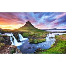 Hxadeco - Tableau paysage cascade en islande - 80x50 cm