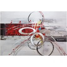 Abstrakte Gemälde Kuatéh i 120 x 80 cm Collage 3D mit Aluminium Elementen