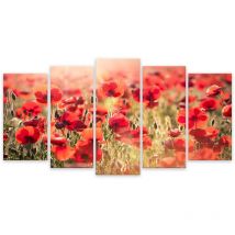 Hxadeco - Tableau photo deco sur toile imprimée coquelicots nouveaux, 150x80cm