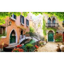 Hxadeco - Tableau photo illustrée hôtel ca dei conti - 80x50 cm