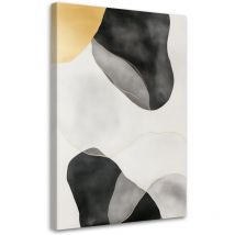 Wandbild Für Das Wohnzimmer Abstraktion In Flecken Gold Grau Schwarz 40x60 Cm