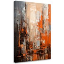 Wandbild Abstraktion Orange 60x90 cm – Leinwand 240 g/m² – UV-beständig, wasserfest, geruchsneutral – Fertig zum Aufhängen