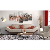 Décoshop26 - Tableau sur verre acrylique - Flux Orange 200x100 cm TVA110071